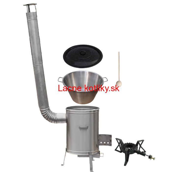 Nerezový kotol 40 L (1,2 mm) + nerezová kotlina 45 cm + horák LUX