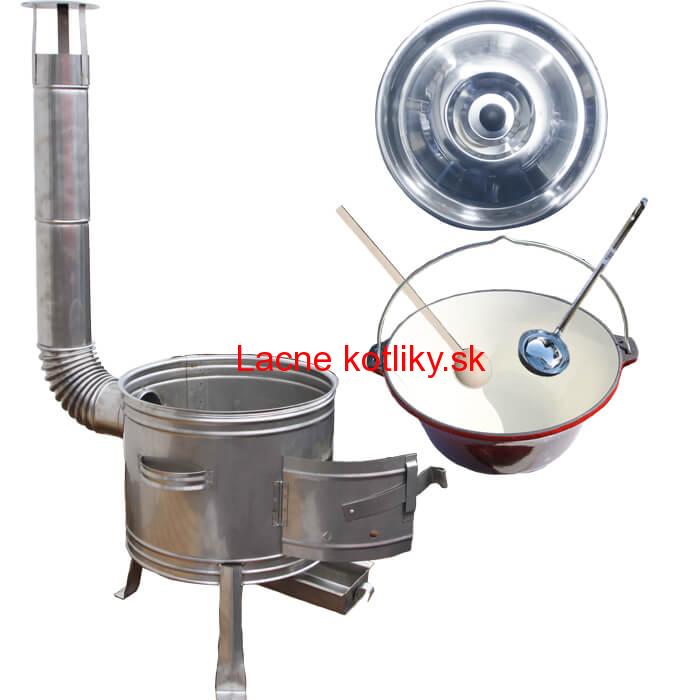 Liatinový kotlík so smaltovanou úpravou 16 L + nerezová kotlina 36 TOP LUX