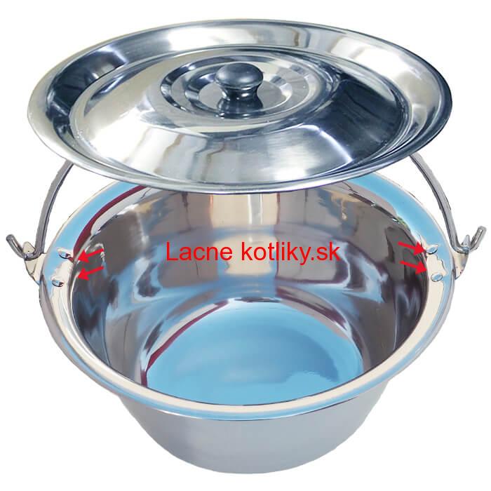 Antikorový kotlík 20 L (0,8 mm) s nitmi + pokrievka