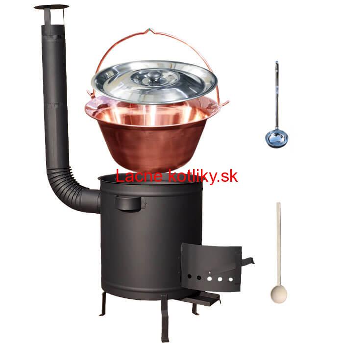 Medený kotlík 30 L (1,2 mm) + hrubostenná (1,5 mm) a žiaruvzdorná kotlina 45 PLUS 600