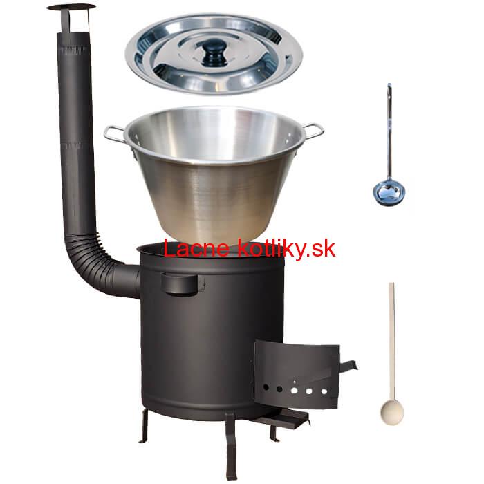 Nerezový kotol 40 L (1,2 mm) + hrubostenná (1,5 mm) a žiaruvzdorná kotlina 45 PLUS 600