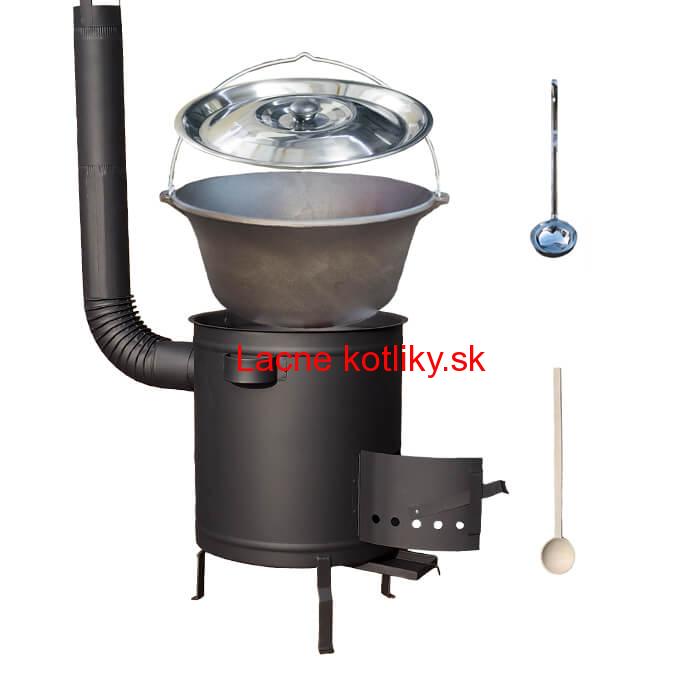 Liatinový kotlík 22 L + hrubostenná (1,5 mm) a žiaruvzdorná kotlina 45 PLUS 600