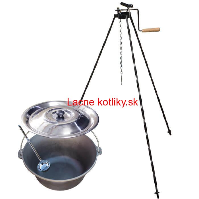Liatinový kotlík 10,8 L + stojan s kladkou VAR