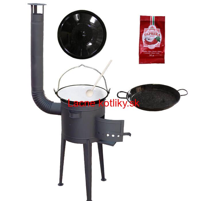 Smaltovaný kotlík 13 L + Paella smaltovaná panvica + vysoká žiaruvzdorná kotlina 36 cm PLUS 600