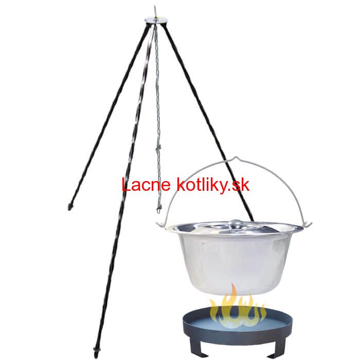 Antikorový kotlík 10 L (0,8 mm) + Ohnisko + stojan 1,2 m
