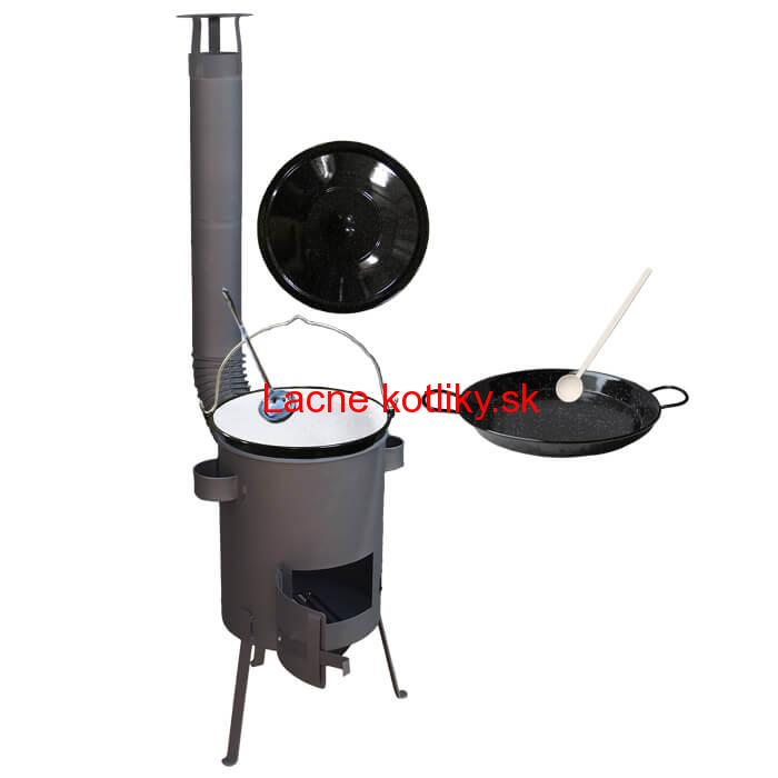 Smaltovaný kotlík 13 L + Paella panvica 38 cm + žiaruvzdorná kotlina 36 PLUS 600 4 MM