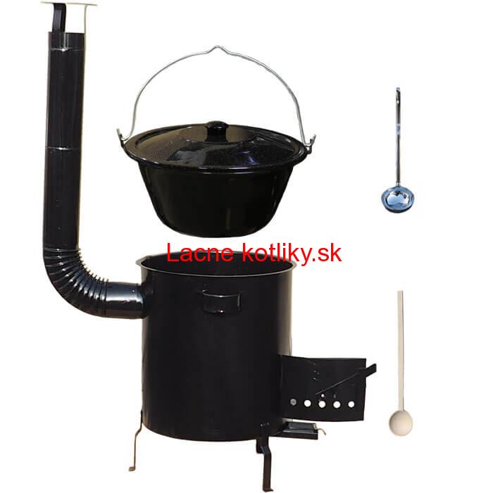 Smaltovaný kotlík 30 L (1,2 mm) + hrubostenná (1,5 mm) kovová kotlina 45 STRONG