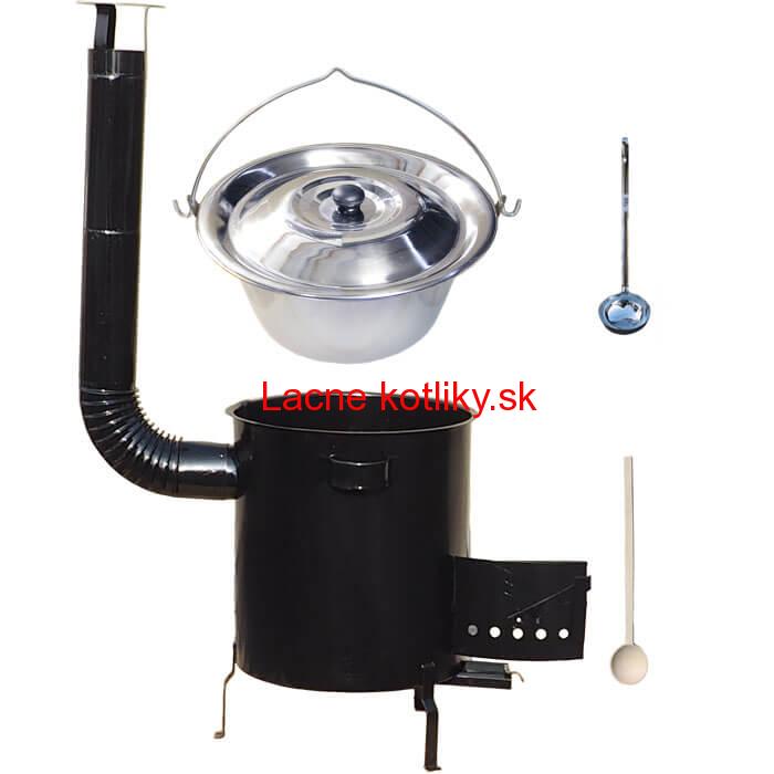 Nerezový kotlík 30 L (1,2 mm) + hrubostenná (1,5 mm) kovová kotlina 45 STRONG