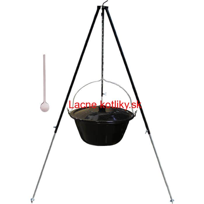 Smaltovaný kotlík 40 L + pokrievka + teleskopická trojnožka 1,7 m