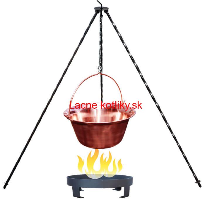 Medený kotlík 20 L (1,2 mm) + trojnožka 1,2 m + ohnisko 36 cm