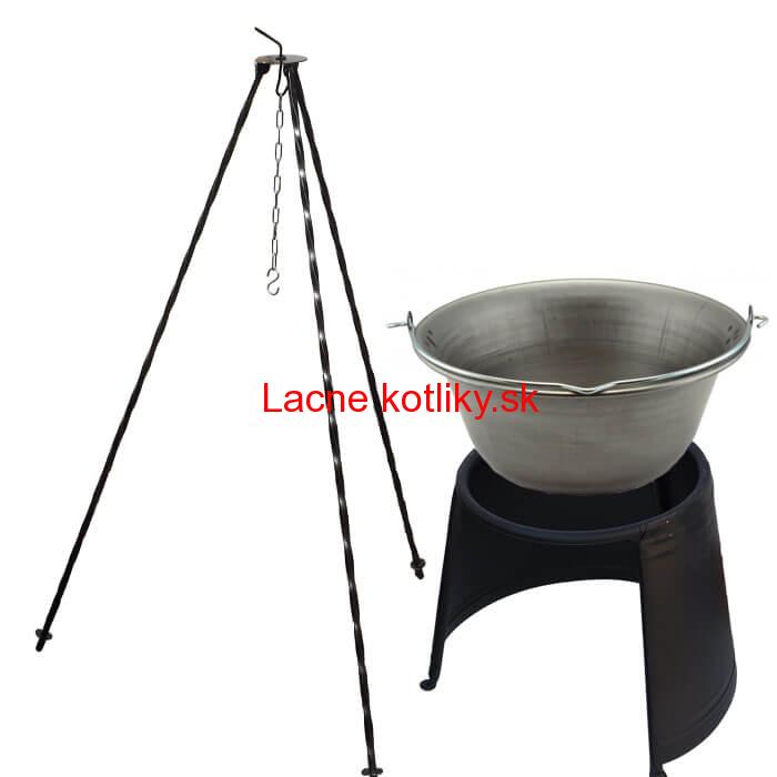 Železný kotlík 20 L (0,75 mm) + chránič plameňa 43 cm + trojnožka 1,2 m
