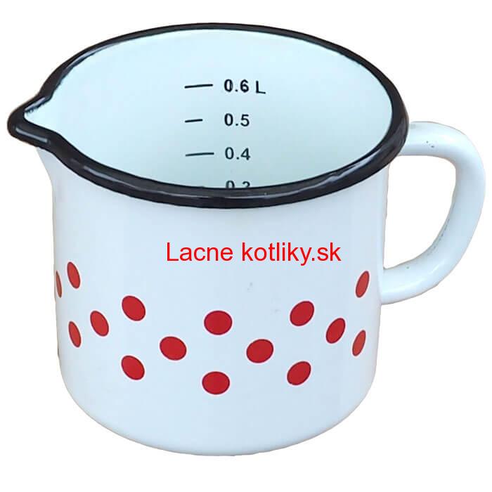 Smaltovaný hrnček s uškom 0,6 L - bodkovaný