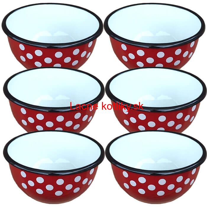 Súprava smaltovaných misiek 12 cm 6 ks
