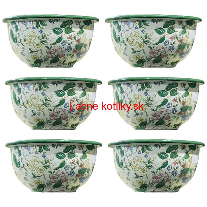 Súprava smaltovaných misiek 17 cm 6 ks DECOR