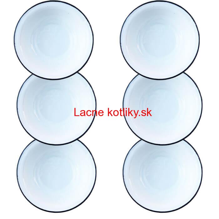 Súprava smaltovaných hlbokých tanierov 20 cm 6 ks