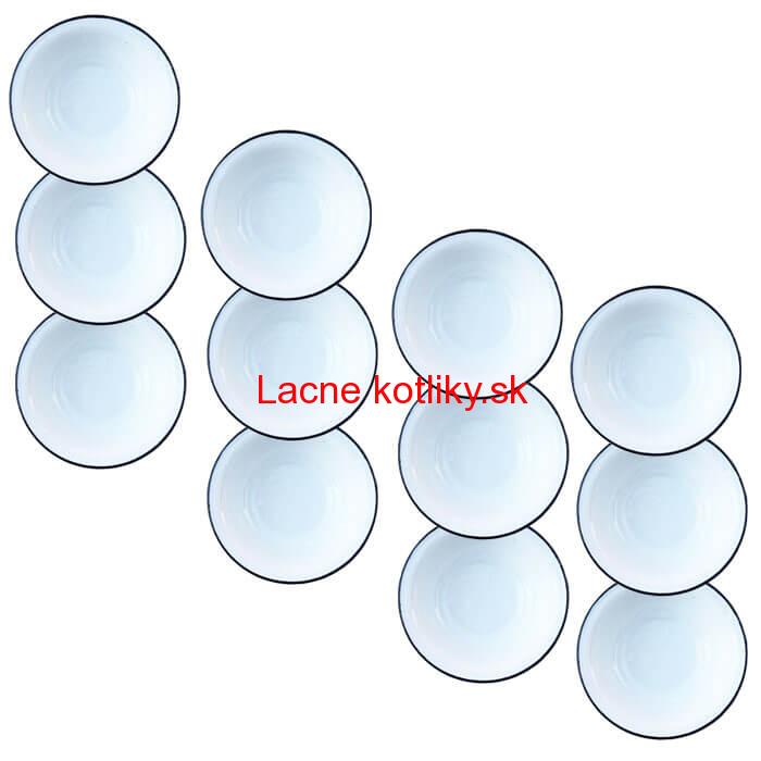 Súprava smaltovaných hlbokých tanierov 20 cm 12 ks