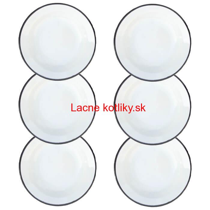 Súprava smaltovaných plytkých tanierov 22 cm 6 ks