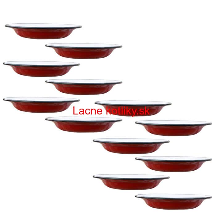 Súprava smaltovaných plytkých tanierov 22 cm 12 ks