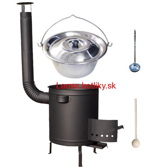 Nerezový kotlík 14 L (0,8 mm) + hrubostenná (1,5 mm) a žiaruvzdorná kotlina 36 PLUS 600