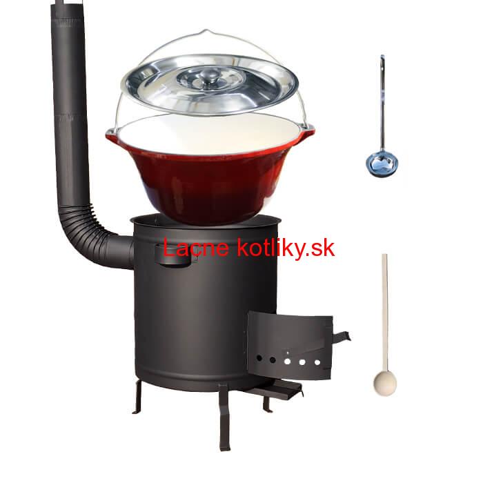 Liatinový kotlík 16 L + hrubostenná (1,5 mm) žiaruvzdorná kotlina 36 PLUS 600