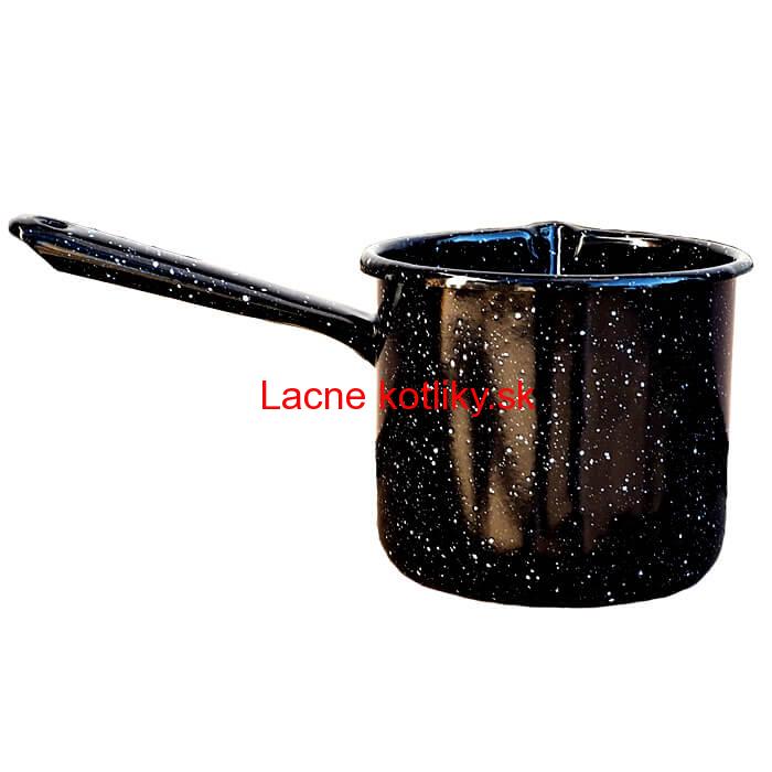 Smaltovaný hrnček s rúčkou 0,6 L – Čierny