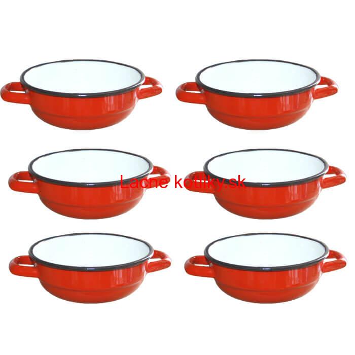 Súprava smaltovaných selských misiek 18 cm 6 ks