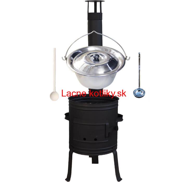 Nerezový kotlík 10 L (1,2 mm) INOX + žiaruvzdorná kotlina 33 cm PLUS 700