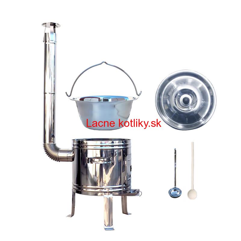 Nerezový kotlík 15 L (0,8 mm) zosilnený s nitmi + nerezová kotlina 36 cm TOP INOX