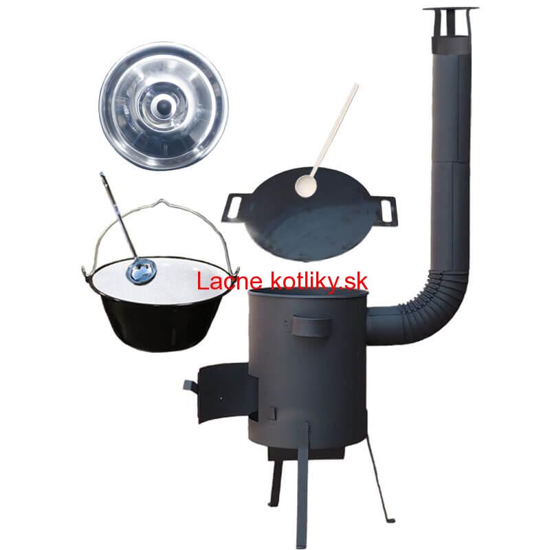 Smaltovaný kotlík 13 L + železná panvica 38 cm UNI + žiaruvzdorná kotlina 36 PLUS 600 4 MM