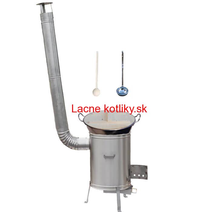 Zabíjačkový nerezový kotol 100 L + nerezová kotlina 60 cm + vareška a naberačka