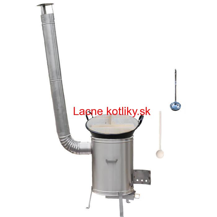 Zabíjačkový smaltovaný kotol 100 L + nerezová kotlina 60 cm + vareška a naberačka