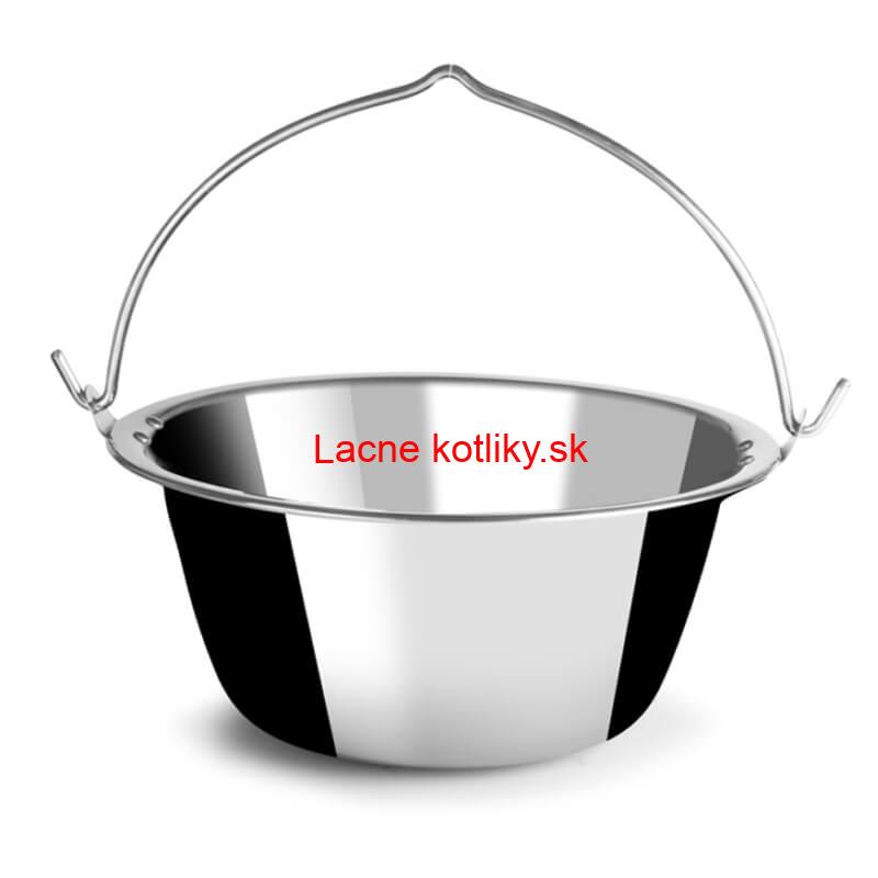 Nerezový kotlík 22 L (0,8 mm) + nerezová kotlina 42 INOX + vareška + misky 12 ks