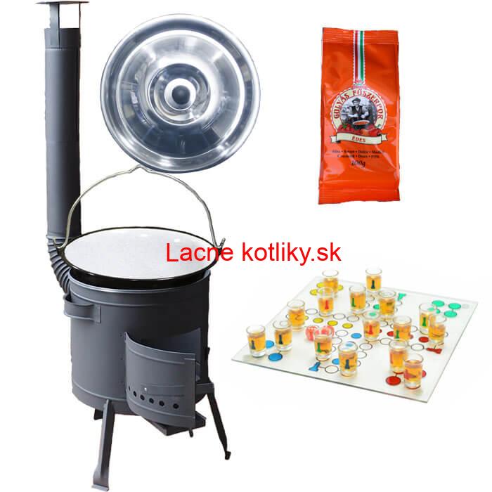 Smaltovaný kotlík 25 L (1,2 mm) + korenie + človeče pi už + nízka žiaruvzdorná kotlina 42 PLUS 600
