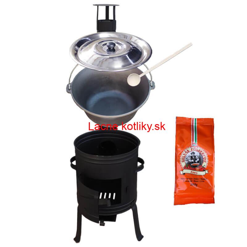 Liatinový kotlík 10,8 L + kotlina 33 cm (1 mm) + žiaruvzdorná farba Plus 700