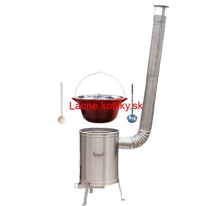 Liatinový kotlík so smaltovanou úpravou 10,8 L + Nerezová kotlina 33 LUX