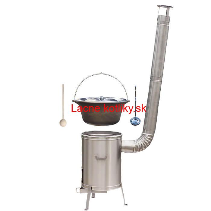 Liatinový kotlík bez povrchovej úpravy 10,8 L + Nerezová kotlina 33 LUX