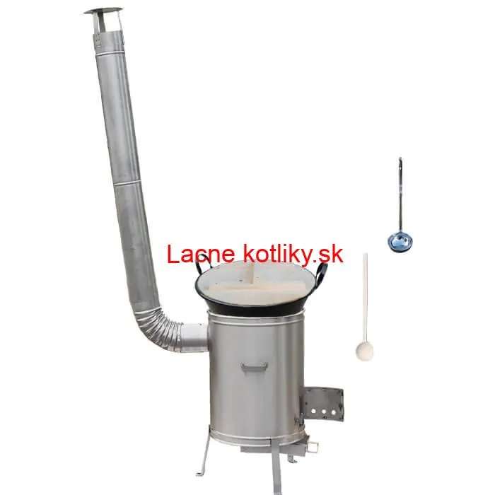 Zabíjačkový smaltovaný kotol 100 L + nerezová kotlina (1,5 mm) 60 cm LUX + vareška a naberačka