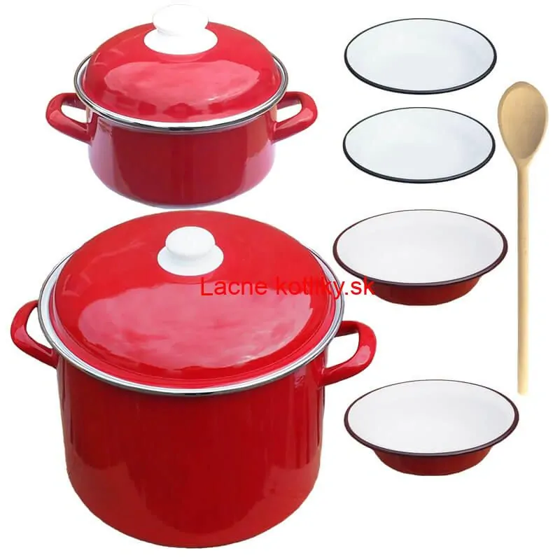 Smaltovaný hrniec s pokrievkou 4 l + Smaltovaný kastról s pokrievkou 2 L + taniere Classic