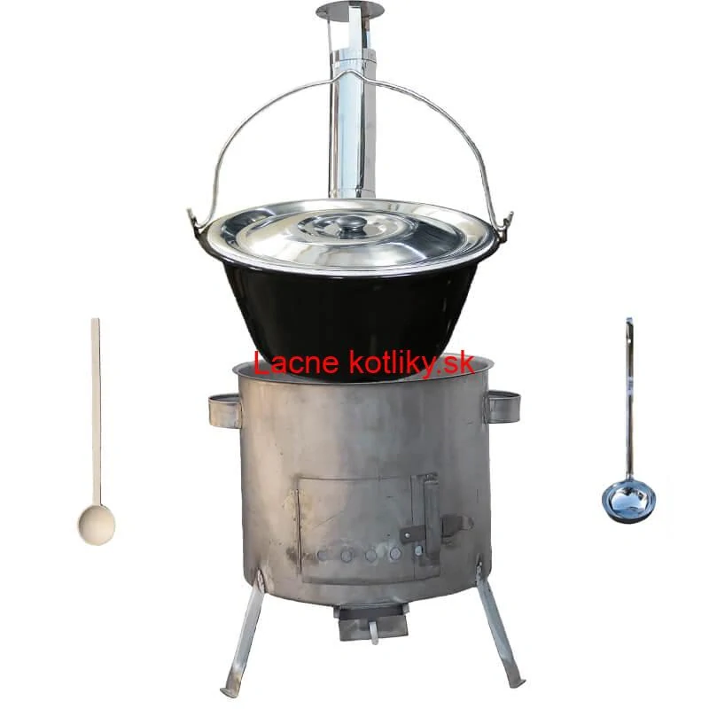 Smaltovaný kotlík 25 L (1,2 mm) + nerezová kotlina 45 cm (1,5 mm) STRONG CLASSIC