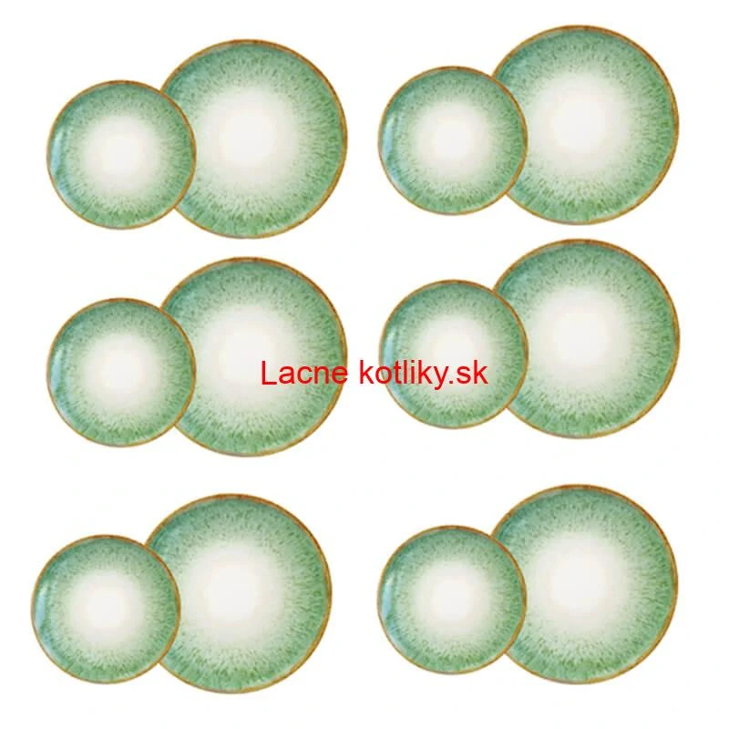Súprava keramických tanierov 18 ks GREEN