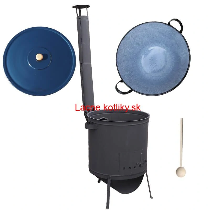 Smaltovaný kotol 60 L na zabíjačku + žiaruvzdorná kotlina 53 PLUS 600 4 MM + vareška