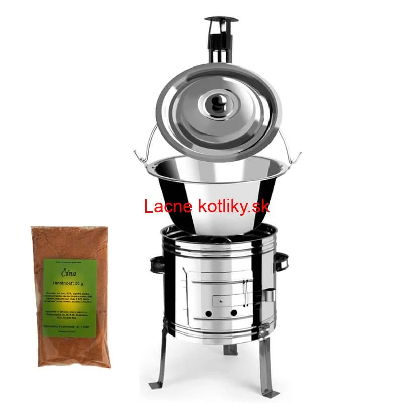Nerezový kotlík 10 L (0,8 mm) + nerezová kotlina 31 INOX + Wok + korenie 50 g