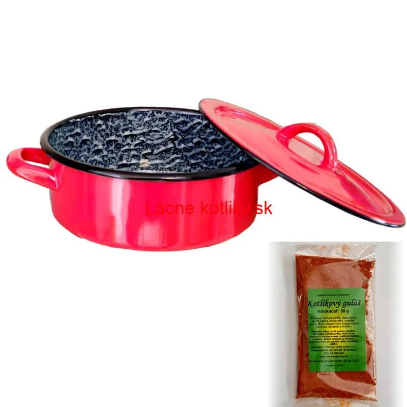 Smaltovaný kastról s pokrievkou COMBI 3,75 l + korenie na kotlíkový guláš 50 g