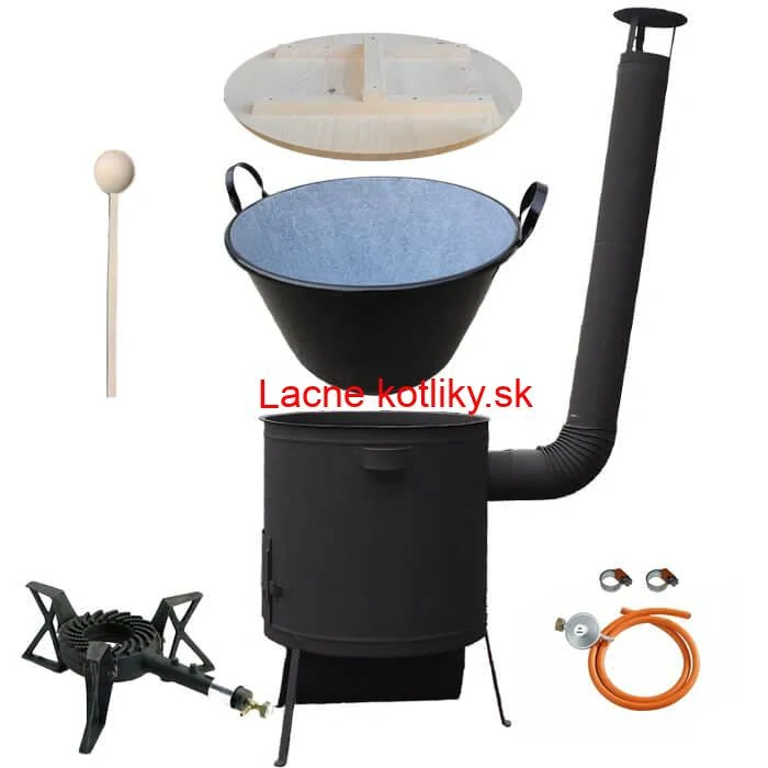 Zabíjačkový smaltovaný kotol 100 L, žiaruvzdorná kotlina 42 PLUS 600 4 MM, horák 7 kW + varecha