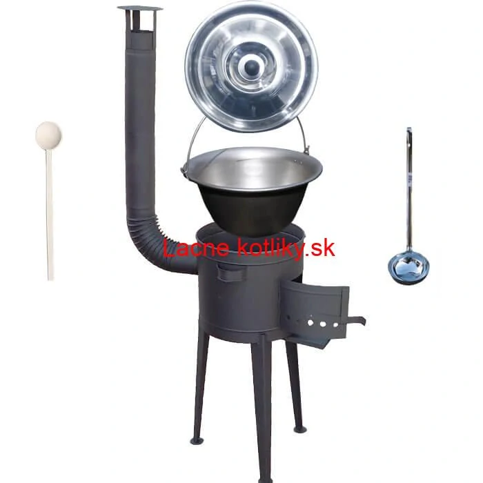 Nerezový kotlík 30 L (1,5 mm) + vysoká žiaruvzdorná kotlina (2,0 mm) HODO 47 cm PLUS 600 + vareška + naberačka