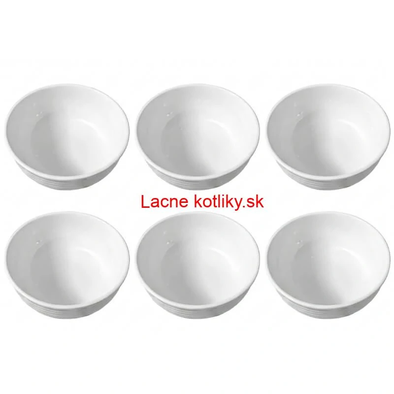Set 6 ks: Prémiové biele misky s kamennou štruktúrou (750 ml)