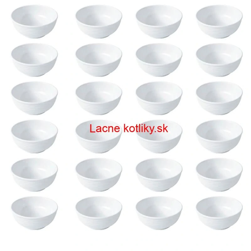 Set 24 ks: Prémiové biele misky s kamennou štruktúrou (750 ml)