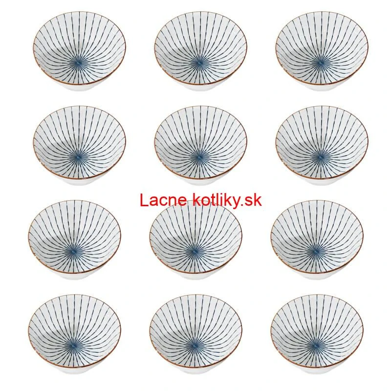 Sada 12 ks veľkých keramických misiek na guláš a polievky, 1 liter