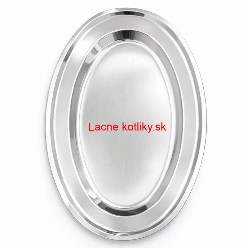 Nerezový oválny podnos (40,5cm) – Odolná servírovacia tácka na mäso aj koláče