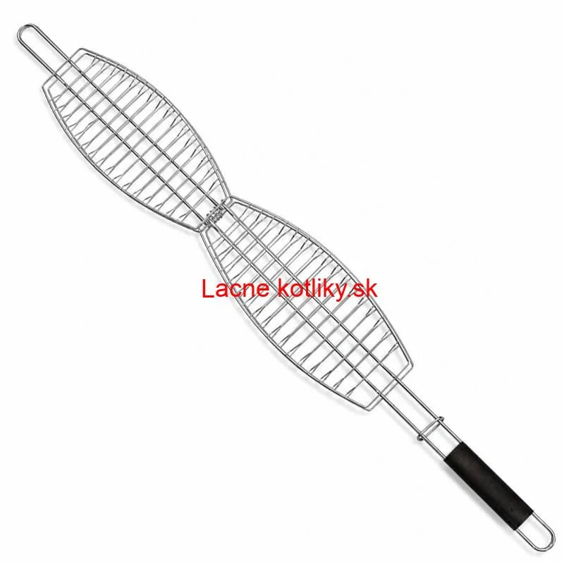 BBQ grilovací rošt na ryby – nerezové grilovacie kliešte 65 × 15 × 4 cm